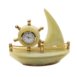 [PK0130-GN-GEN-003259] Marble Onyx Ship Style Clock