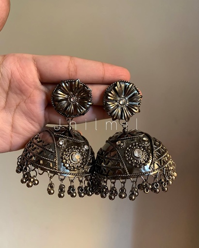 [VC-JHIL-308] Oxidized Jhumka Design 18