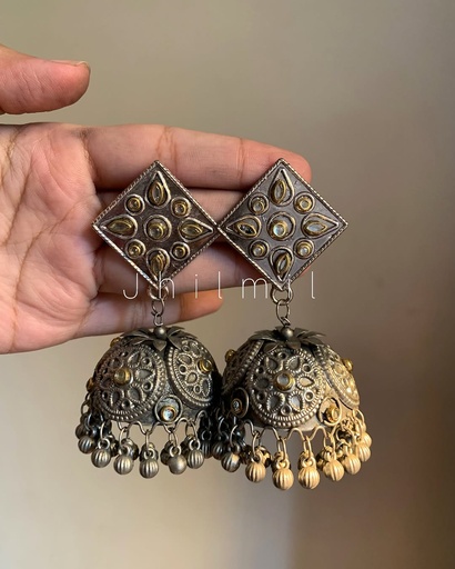 [VC-JHIL-312] Oxidized Jhumka Design 16