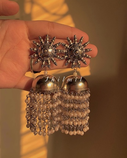 [VC-JHIL-348] Oxidized Jhumka Design 31