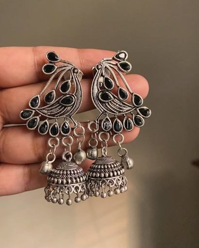 [VC-JHIL-353] Stone studded Mor jhumki