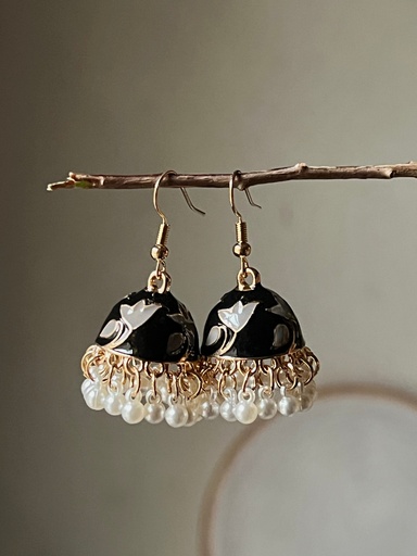 [VC-JHIL-382] Black pearl jhumki