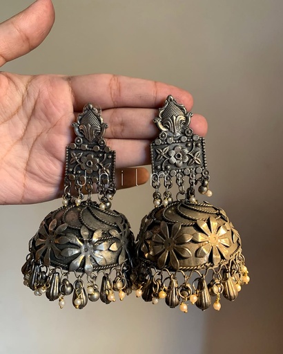 [VC-JHIL-393] Oxidized Jhumka Design 11