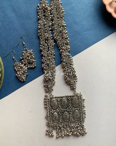 [VC-JHIL-417] Square carved Mala set, Design-A