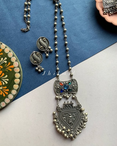 [VC-JHIL-431] Black polish Paan Mala set