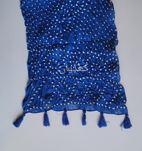 [VC-RK00015] Hand Knotted Chunri Stole – Royal Blue Colour – Pure Lawn Charm