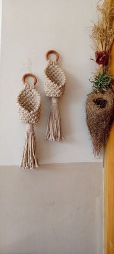 Handcrafted small macrame pods