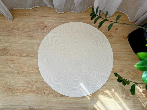 3 ft Cotton Rope Round Rug – Minimalist Area Rug for Living Room, Bedroom, or Office