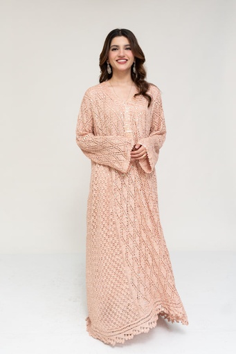 [1-KF-26] BLUSH CROCHET DRESS