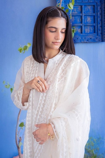 [18.D.25] APPLIQUE EMBROIDERED DUPATTA