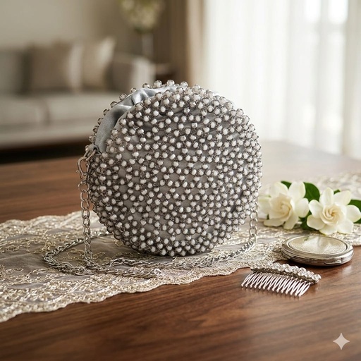 Circular Handcrafted Beaded Potli Bag