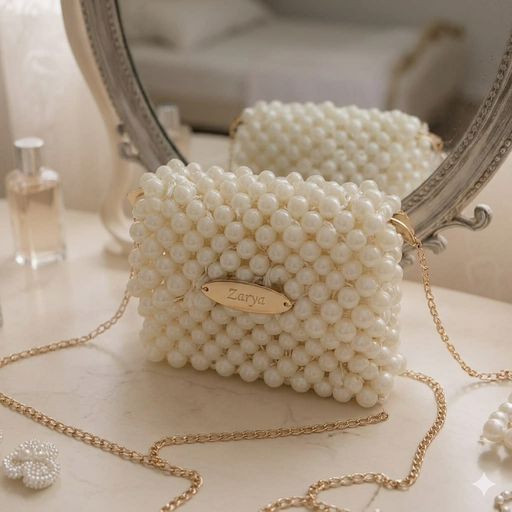 Luxury Pearl-Beaded Mini Handbag