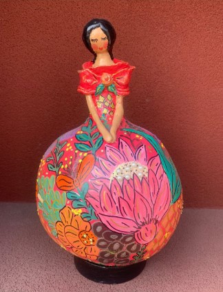 Hand-painted abstract art vase