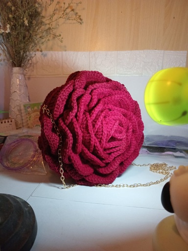 3D Crochet Rose Handbag