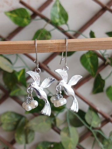 Bird charm earrings