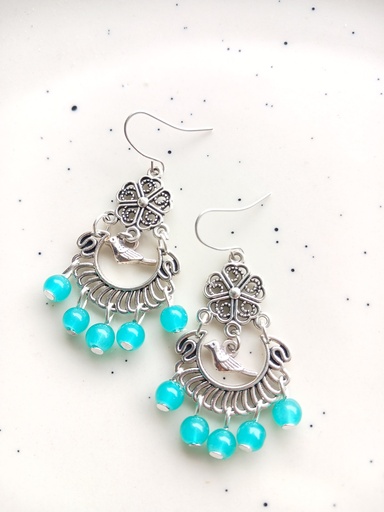 Bird charm earrings