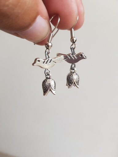 Bird charm earrings