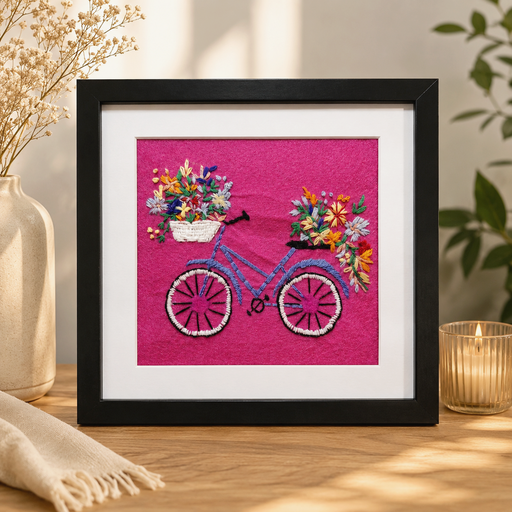 Embroidered bicycle