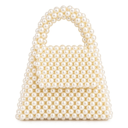 Ivory Pearl Handmade Handbag – Small Size (Silver & Ivory Available)