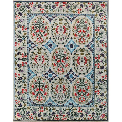 [PK0499-HM-RUG-004260] Suzani Carpet -Wool&Silk- 9x12
