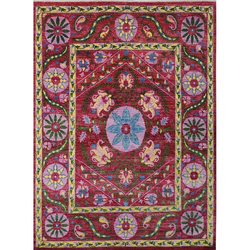 [PK0499-HM-RUG-004264] Suzani Carpet -Wool&Silk- 8x10