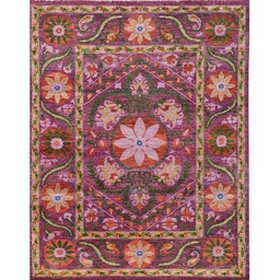 [PK0499-HM-RUG-004265] Suzani Carpet -Wool&amp;Silk- 8x10