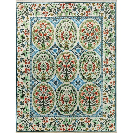 [PK0499-HM-RUG-004275] Suzani Carpet -Wool&Silk- 8 x 10 ft
