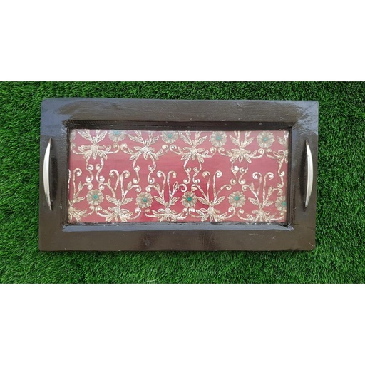 [PK1986-GN-GEN-006981] Red Wooden Tray