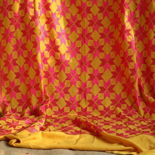 [PK0888-CW-SCF-007285] Embroidered Phulkari Shawl
