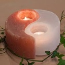 Pair Of Yin Yang Salt Candle Holders