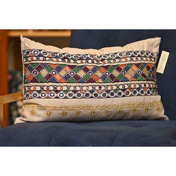 [PK2404-GN-GEN-008196] Hand Embroidered Cushion Cover