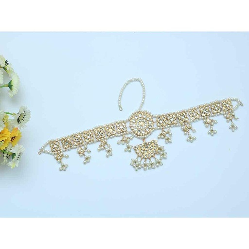 [PK2502-JW-NCK-008433] Matha-Pati Necklace - Kundan Jewellery