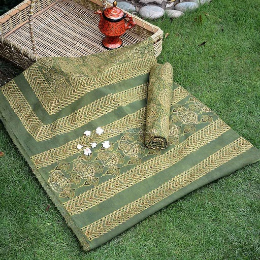 [PK0013-CF-AJK-009098] Gold work Ajrak - 2 piece suit 