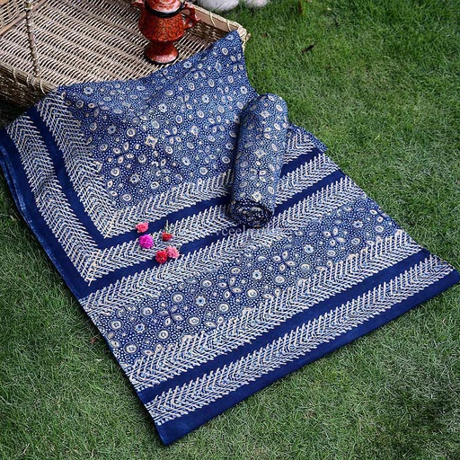 [PK0013-CF-AJK-009102] Gold work Ajrak - 2 piece suit     